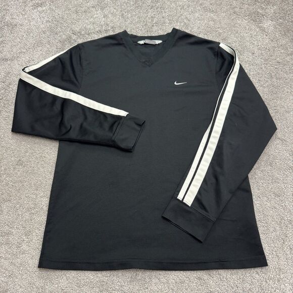 Nike Vintage Y2K Long Sleeve Soccer Jersey Shirt Men Small V-Neck Striped Active - Picture 1 of 15